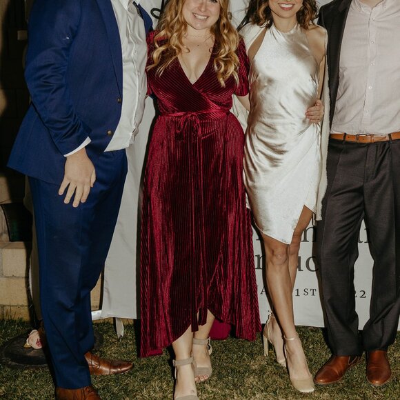 Baltic Born ribbed Burgundy wrap Maxi Dress - Picture 2 of 4